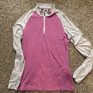 FootJoy Micro Stripe Sun Protection Golf Shirt Womens XS Pink